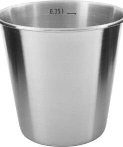 Tatonka Edelstahl-Becher Mug 350ml - Lebensmittelechter Einwandiger Trinkbecher mit Volumenskalierung - 0,35l Volumen, u
