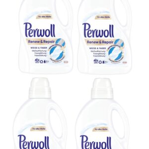 Perwoll Renew und Repair Weißwaschmittel, 96 Waschladungen, feinwaschend für weiße Fasern