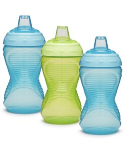Munchkin Mighty Grip Cups für Baby & Toddler - BPA Free, No-Spill & Leakproof - 10oz/296ml, 3 Pack - Blue & Green