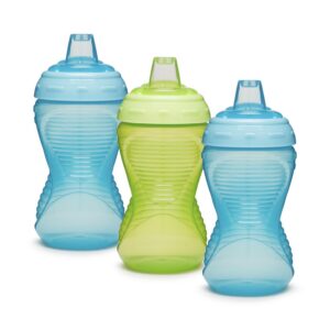 Munchkin Mighty Grip Cups für Baby & Toddler - BPA Free, No-Spill & Leakproof - 10oz/296ml, 3 Pack - Blue & Green