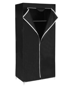 SONGMICS Kleiderschrank - Schwarz für Schlafzimmer und Ankleidezimmer - 75 x 45 x 160 cm - Kleiderstange und Spielzeugau