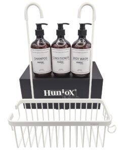 Huniox® Duschablage White Hängend - Bad Organizer Zum Hängen - Duschorganizer Ohne Bohren Huniox® Duschregal Zum Hängen