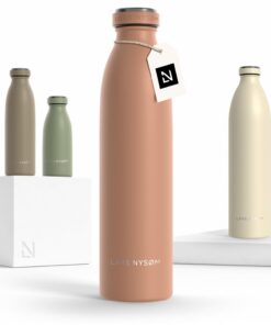 LARS NYSØM Blush Rose 750ml Edelstahl Trinkflasche | Auslaufsichere Thermosflasche für Sport und Outdoor | ClimatePartne