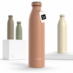 LARS NYSØM Blush Rose 750ml Edelstahl Trinkflasche | Auslaufsichere Thermosflasche für Sport und Outdoor | ClimatePartne