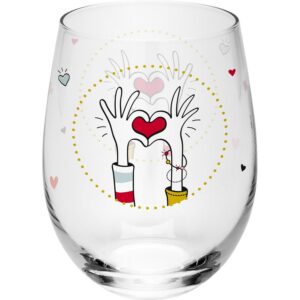 Du, ich, wir Motivdruck Trinkglas 60 cl | Geschenk Idee Geburtstag | Verliebte Valentinstag