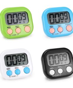 Kasanni Digital Küchentimer 4er Set Magnetisch mit Klappständer für Küche Backen Kinder
