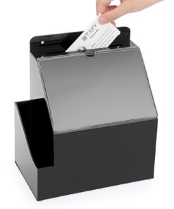 SUMTree abschließbare Spendenbox aus Acryl für Werbeaktionen (schwarz) SUMTree Spendenbox mit Schloss und Schilderhalt