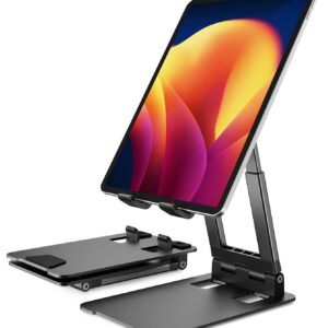 Stabiler Tablet Ständer AluminiumUniversal mit einstellbarer Höhe/Winkel für iPad/iPhone/Galaxy Tab - 4-13"Gerät-Schwarz