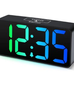 LED Wecker Digital RGB Farbiger Wecker für Kinder mit Netzbetrieb, Helligkeit und Lautstärke Regelbar, Snooze Funktion 1