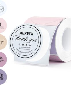 MUNBYN Morandi Frühling Thermo-Etiketten für Einmachgläser, bunte Aufkleber Backen, 50mmx50mm 150/1 Rolle