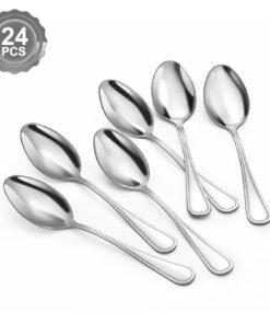 BEWOS Teelöffel Set 24 Stück | Edelstahl, Spülmaschinenfest und Spiegelpoliert | Ideal für Haushalte, Restaurants und Ka