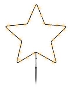 Metall Silhouette Stern LED Garten Stecker - Baterie betrieben - Beet Dekoration Weihnachten | Gold LED Stern Silhouett