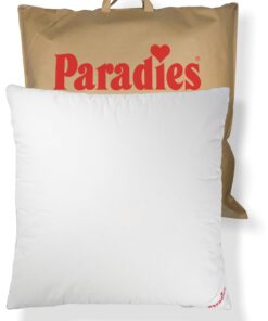 PARADIES Bio-Gänsefeder Daunenkissen 80x80 cm - mittelfestes Kopfkissen für Erwachsene - RDS zertifiziert OEKO-TEX