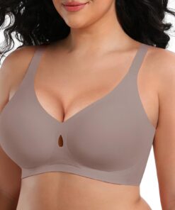 Quttlzze Push Up Bügelloser BH für Damen Große Brüste Comfortabel Soft Seamless T-Shirt BH