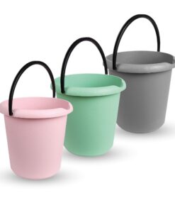 Eimer (3 Stück) Haushaltseimer, 5 Liter, Mix Farbe, BPA-frei, Stabiler Kunststoff, Made in EU