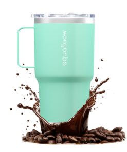 Aquafloow Thermobecher Doppelwand Isoliert für Unterwegs und Outdoor 800ml mit Auslaufsicherem Edelstahldeckel
