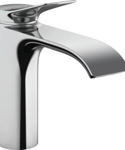Hansgrohe Vivenis Waschtischarmatur ohne Ablauf + EcoSmart Wasser sparend + Familiär für Bad + moderne Chromifarbe + 110