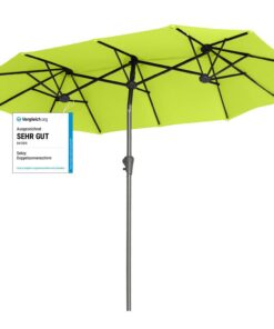Sekey 160 × 300 cm Doppelsonnenschirm| Groß Sonnenschirm für Terrasse, Balkon & Garten| Windfest & UPF 50+ Stabilkeit Gl