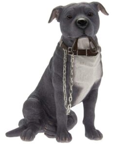 Leonardo Collection Walkies Range Dekofigur Staffordshire Bullterrier, Kunstharz, blau, praktisch für jeden Raum, perfek