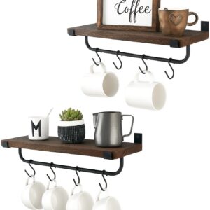 Rustikaler Becherhalter zur Wandmontage für Kaffeebar und Küchenorganisation, ideal für Braunliebhaber. | Küchenrustika