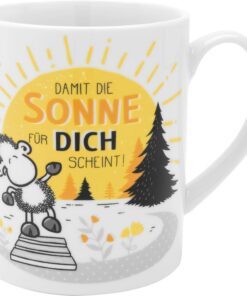Sheepworld XL-Tasse Motiv "Sonne" - Große Porzellantasse, 60 cl, Geschenk für Freund/Freundin | Gelb | 47548