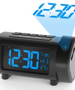 LIORQUE Projektionswecker Radiowecker | Digital Wecker mit Radio, Snooze & Wochenendmodus, Blau