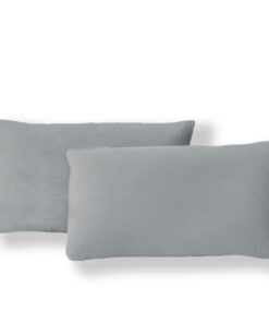 WONGS BEDDING Atmungsaktive Kissenbezug 40 x 80 2er Set - 100% Baumwolle Grau Oeko-TEX