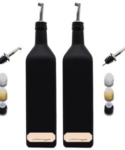 Olivenölflasche 1 Liter - Edelstahl-Ausgießer & 3X Deckel | Made in Germany | 1x Kraftpapier