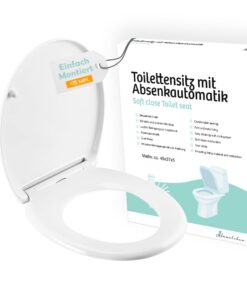 Toilettensitz mit Absenkautomatik Duroplast Antibakteriell Soft Close Einfache Montage 250kg belastbar Oval