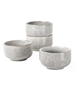 Henten Home Steingut Müslischalen Set 4er 450ml - Modern für Müsli, Dessert & Snacks