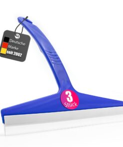 BigDean 3 Stück Silikon Duschabzieher - für Duschkabinen im Blau | BigDean Blau Duschabzieher - 23,5cm breit für Dusche