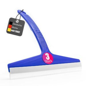 BigDean 3 Stück Silikon Duschabzieher - für Duschkabinen im Blau | BigDean Blau Duschabzieher - 23,5cm breit für Dusche