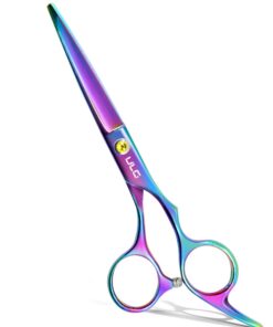 ULG Professionelle Haarschere 16,5 cm Rechtshänder | Salon-Qualität aus Edelstahl für Barbiere | Handgeschärft Regenboge