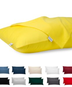 Kissenbezug 40 x 80 Baumwolle Premium Satin 2er Set hypoallergen Anti-Milben Kopfkissenbezug Deko für Bett/SofaSuperweic