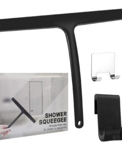 Schwarz Duschabzieher 11 Zoll Silikon Abzieher für Bad Glastür Fliesen Autofenster