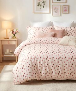 Covebett Herzmuster Rosa Rot Bettwäsche SetFürMädchen