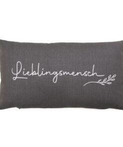 Bada Bing Deko Kissen für Lieblingsmensch in grau - hochwertiges Wendekissen mit Baumwollbezug und Reißverschluss - idea