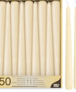 Papstar Champagner Leuchterkerzen Ø 2,2 x 25 cm für romantische Atmosphäre bei Dinnerparty