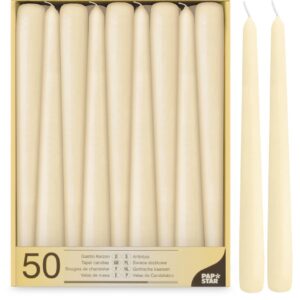 Papstar Champagner Leuchterkerzen Ø 2,2 x 25 cm für romantische Atmosphäre bei Dinnerparty