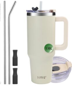 SUNTQ Doppelwandige Vakuum Isolierte Wasserflasche 1180ml, Thermische Tasse für Getränke, Edelstahl Reise Kaffeebecher (