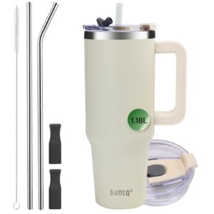 SUNTQ Doppelwandige Vakuum Isolierte Wasserflasche 1180ml, Thermische Tasse für Getränke, Edelstahl Reise Kaffeebecher (