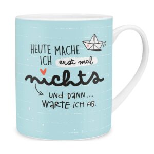 Große Porzellan Tasse H:) PPY life XL | Motiv "Heute" Geschenk für Freund und Freundin | 60 cl | Positive Sprüche