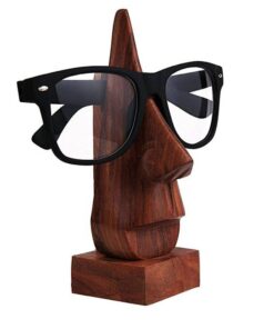 Holz Brillenhalter Design Display Stand für Home Décor | Brillen Spec Ständer mit Nase Form Home Decor | Holz Brillenha