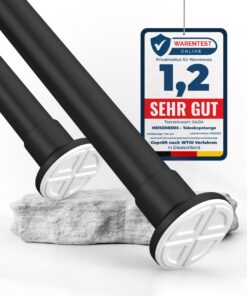 MEISENBERG Teleskopstange ohne Bohren 310-360cm Matt Schwarz Ø32mm