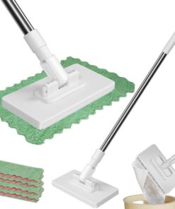 Druck-Klemm-System Wischmopp, automatisches Klemmtuch, 4 wiederverwertbare Mikrofasertücher, easeCleaning 2025 Neu