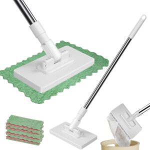 2025 Neu Wischmopp mit Druck-Klemm-System, EIN Knopf zum Wechseln,ändern ohne Händewaschen (1 Pcs)