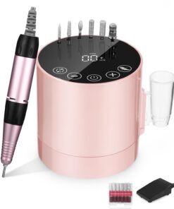 Elektrische Nagelfeile für Gelnägel 35000 u/min LCD-Display Fußpedal 6 Stück Elektrische Nagelfeile für Gelnägel 35000 u