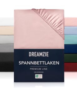 Dreamzie Spannbettlaken - Hoher Steg bis 33 cm - Schadstoffgeprüft (Oeko TEX)