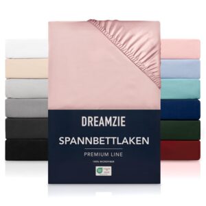 Dreamzie Spannbettlaken - Hoher Steg bis 33 cm - Schadstoffgeprüft (Oeko TEX)