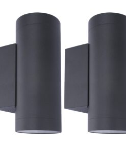 Klighten 2 Stück Wandleuchten GU10 Außen/Innen, Wasserdicht IP65, für Eingang und Terrasse, Aluminium Bauwandlampe, Anth